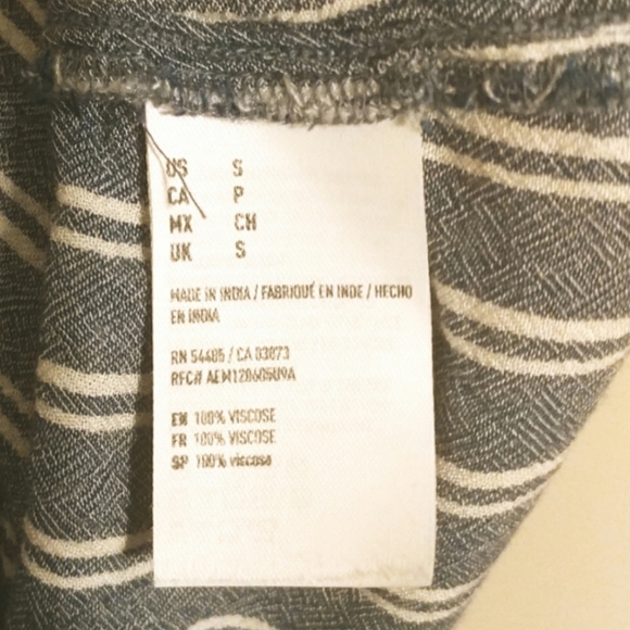 American Eagle Blue & White Pinstripe Off The Shoulder Dress Size Small - Picture 9 of 9